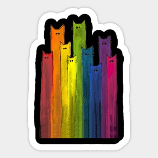 Rainbow of Cats Sticker